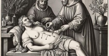 медицинские трактаты XV-XVI веков содержат многочисленные рисунки и гравюры, изображающие процесс лечения пиявками