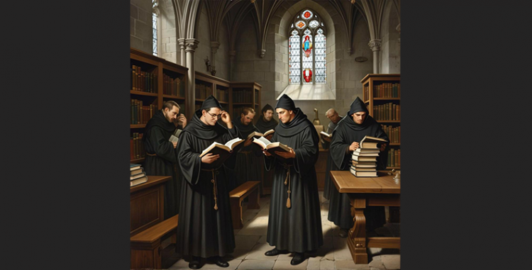 (Культурные слои. Гирудотерапия) Средневековые хроники монахов о лечении пиявками.